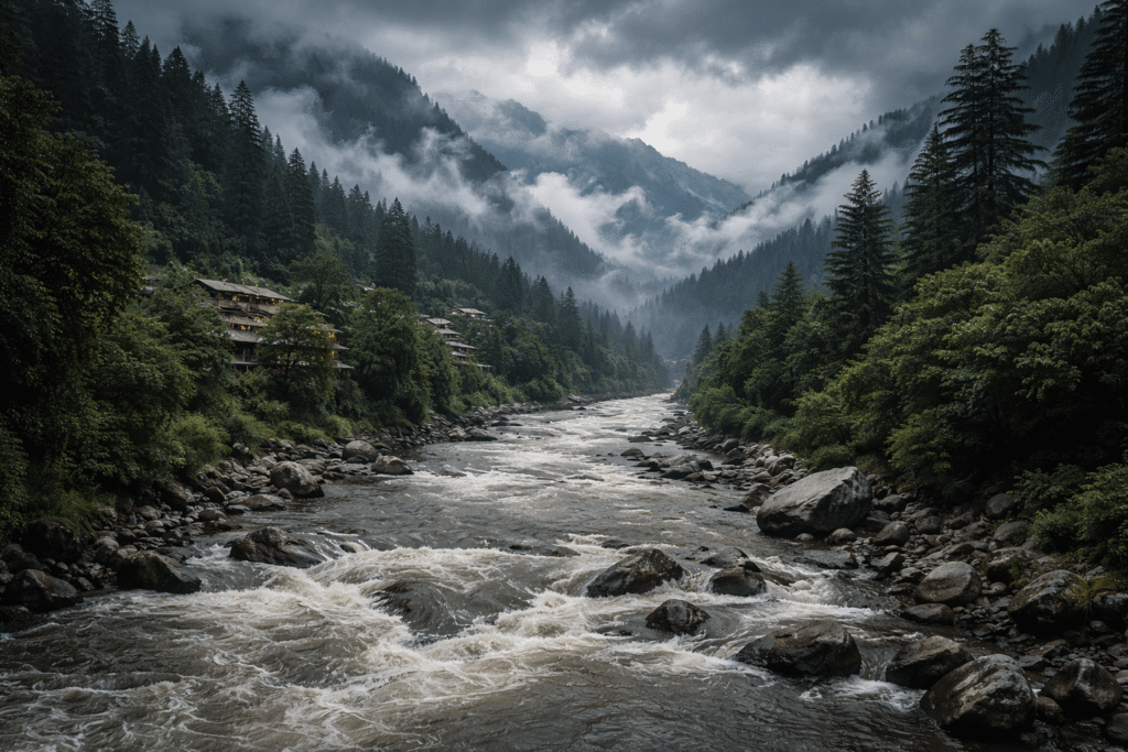 Sunset over Manali valley