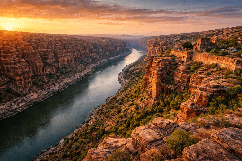 Gandikota sunset over the Penna River Gandikota, Andhra Pradesh